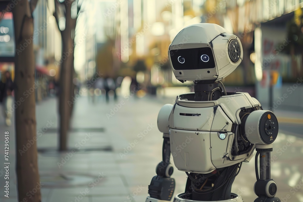 Steel Companion: Robot Roaming Urban Landscape Steel Companion: Robot Roaming Urban Landscape