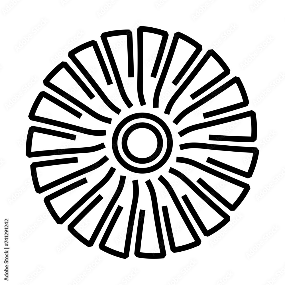 Turbine Blade Symbol Vector Line Icon