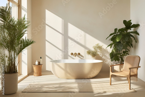 bathroom with bathtub. © Shades3d