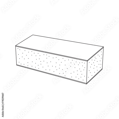 Hand drawn castella icon Cartoon Vector illustration Isolated on White Background