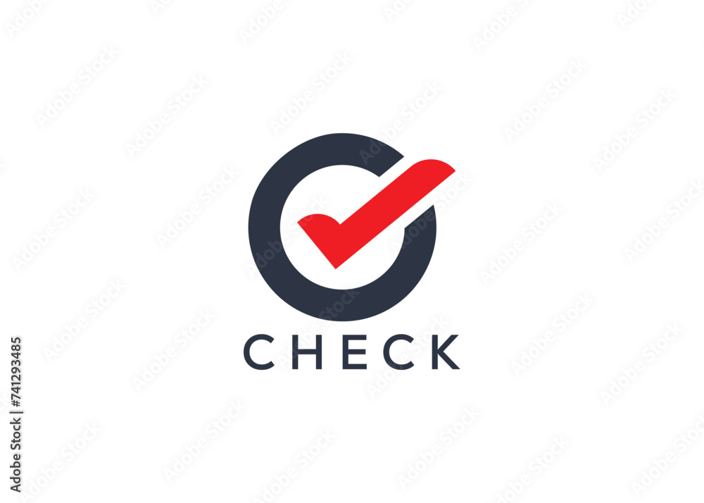 Creative and minimal Check mark logo vector template. Abstract Check logo. Work done logo Creative and minimal Check mark logo vector template. Abstract Check logo. Work done logo