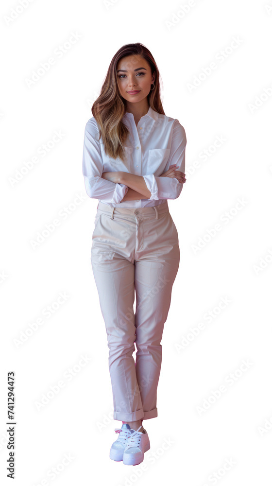 Isolated on white Background, transparent: Exquisite Elegance: Captivating Female Event Planner in Full Confidence Isolated on white Background, transparent: Exquisite Elegance: Captivating Female Event Planner in Full Confidence
