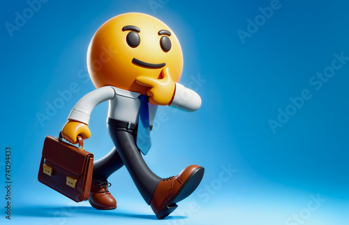 A Emoji Character determined businessperson, represented by a briefcase and necktie. photo