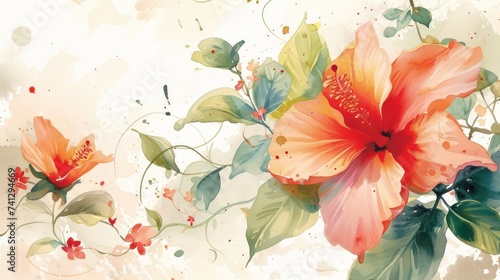 Beautiful floral watercolor painting - colorful and creative botanical illustration