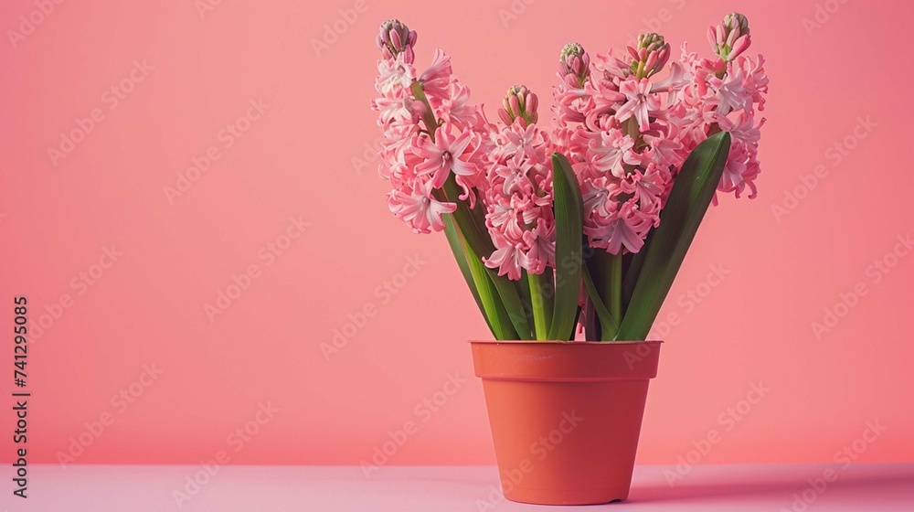 pink hyacinth in a vase
