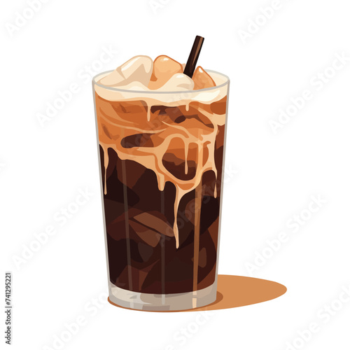 Iced coffee isolated vector style with transparent background illustration