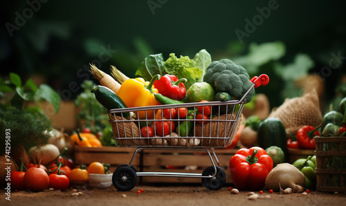Wallpaper Mural shopping cart full of vegetables Torontodigital.ca