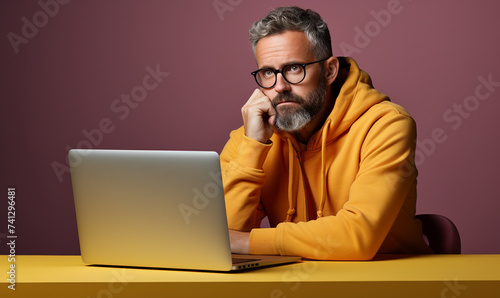 Wallpaper Mural businessman working on laptop Torontodigital.ca