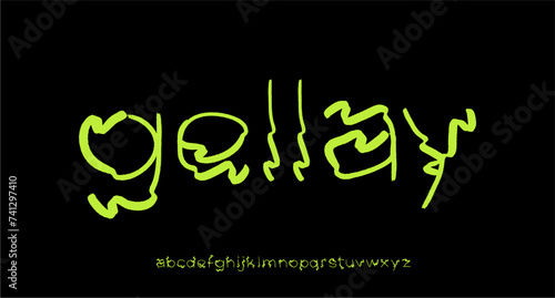 GELLAY FONT VECTOR DISPLAY BRUSH NEON SNAKING PLAYFUL