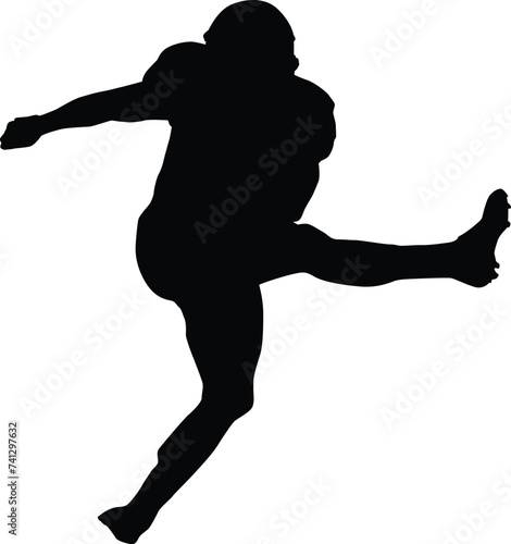 American football player silhouette illustration full body © Budypiasa