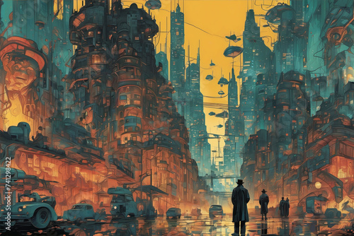 Futuristic city, Digital il...