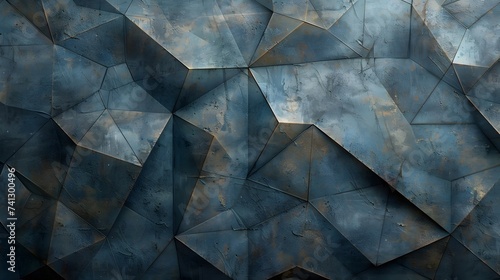 Abstract Blue Geometric Wall Art: Modern Aesthetic Design