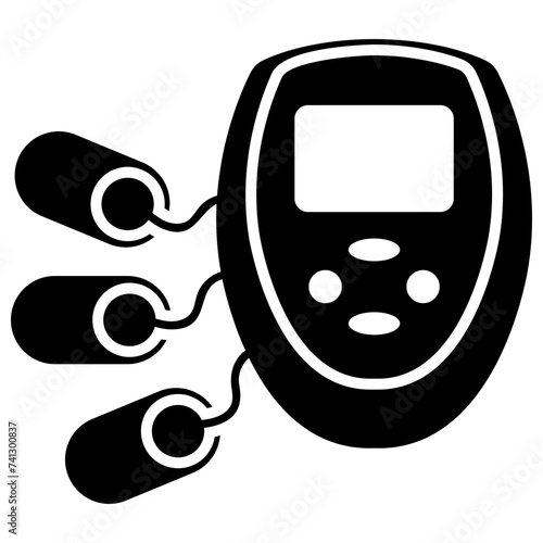 Glucometer, sugar test machine icon 