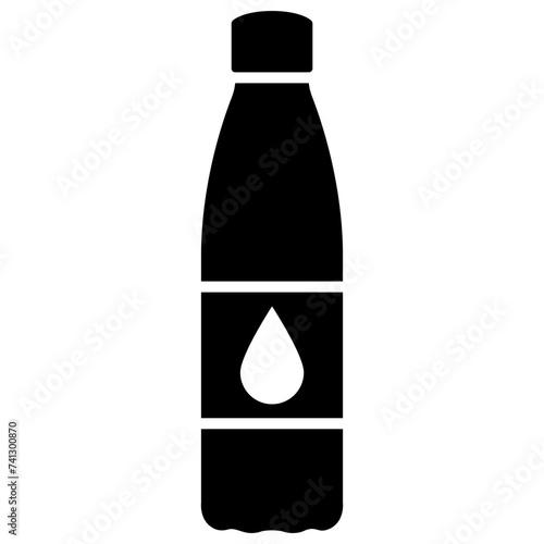 Water bottle solid icon design 