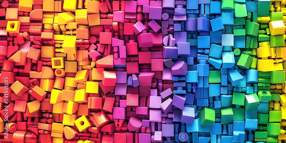Vibrant Colors of Interlocking Blocks Vibrant Colors of Interlocking Blocks