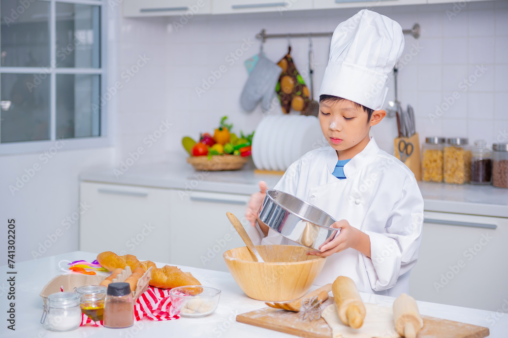 father and son cooking