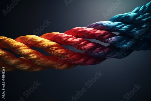 A colorful rope as a symbol of diversity and unity.