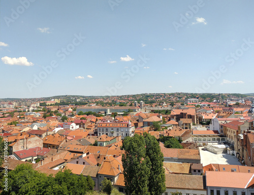 Aerial view of Oradea city, Romania, in July 2023