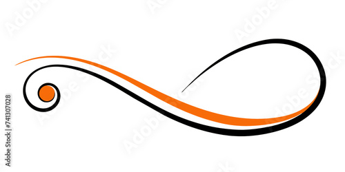 Abstract Orange Wave Design Illustration with Vector Artistic Lines 