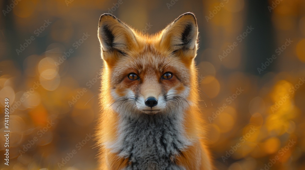 Fototapeta premium Red fox after hunting wildlife view