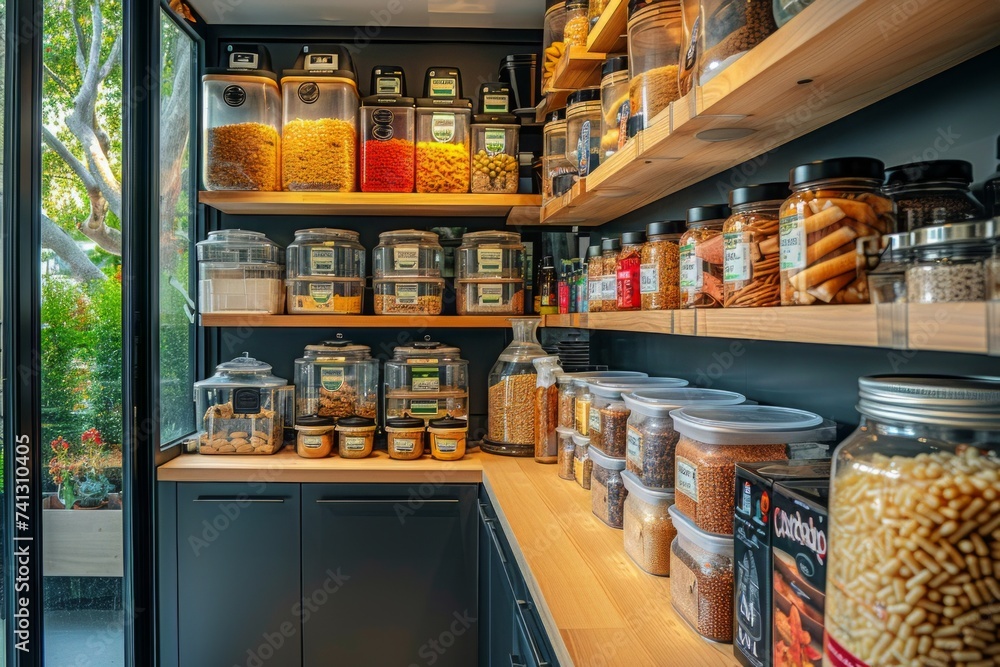 A Pantry Filled With a Variety of Food Options