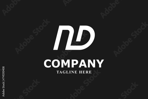 letter n and d logo on black background photo