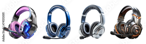 set of headset devices with various designs, generative ai