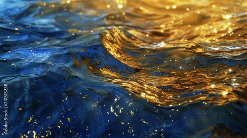 A detailed look at the surface of water, capturing its movement and textures.