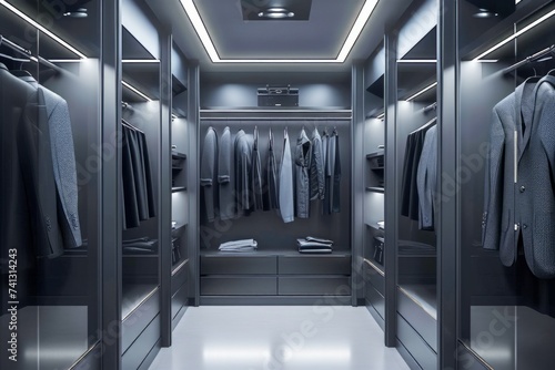 A Walk-in Closet Filled With Black Clothes
