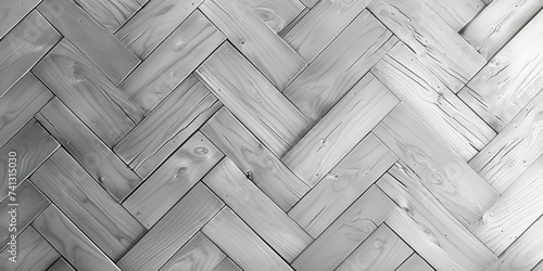Herringbone's white floor boards, detailed and timeless, add architectural intrigue to any space. photo