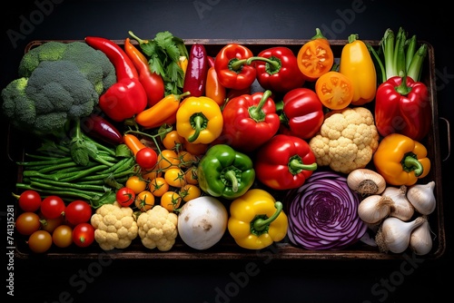 vegetables neatly arranged in a tray