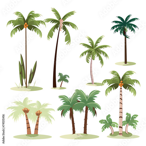Coconut Trees on Tropical Beach Idyllic Illustration of Paradise  Generative Ai
