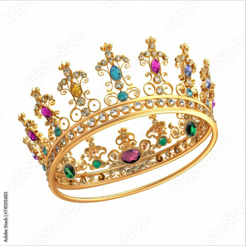 Isometric golden crown.