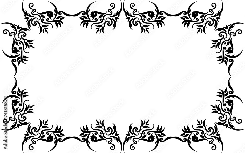 Black and white ornament border Black and white ornament border