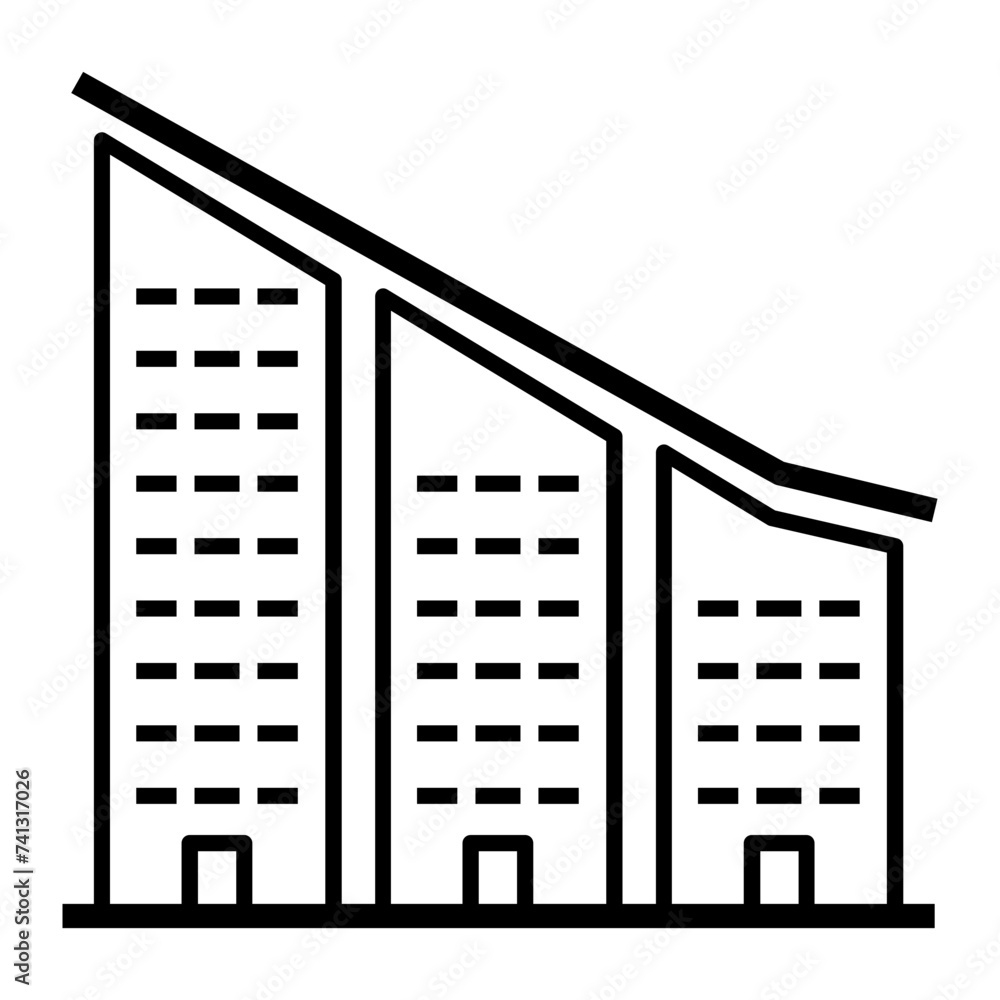 illustration of a building. building line icon illustration of a building. building line icon