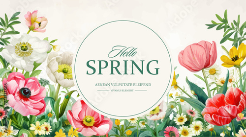 Vector watercolor spring banner