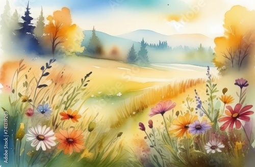 sunset in the field