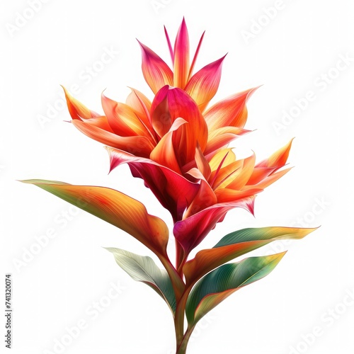 beautiful tropical flower on white background