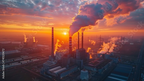 A modern biomass power plant at sunrise  symbolizing a new day for renewable energy