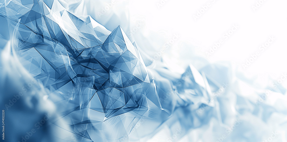 Obraz premium Crystalline Blue Polygons Abstract Background