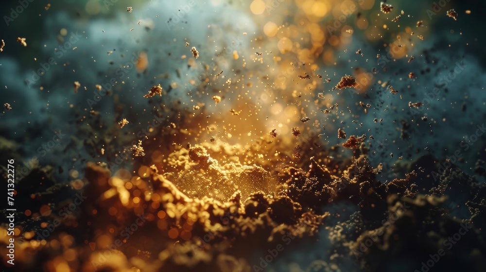 decaying organic matter turning into biomass energy, visualizing the cycle of renewal decaying organic matter turning into biomass energy, visualizing the cycle of renewal