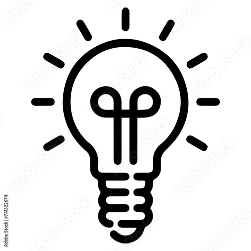 light bulb icon black outline.