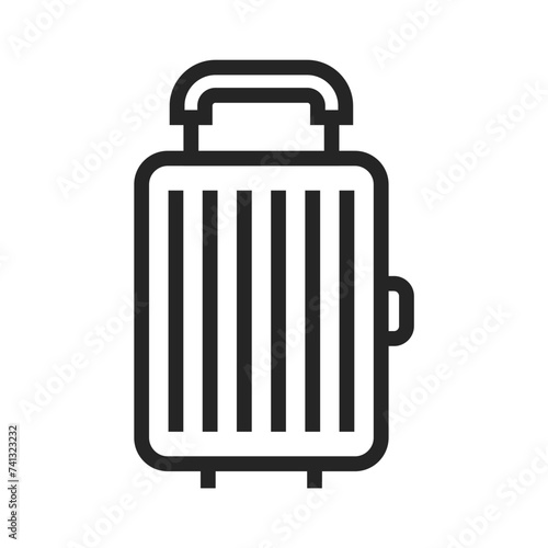 Suitcase outline icons, minimalist vector illustration and transparent graphic element. Isolated on white background