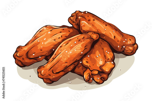 Grilled chicken wings vector flat minimalistic isolated illustration