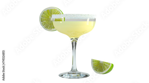 Margarita on isolated on transparent png background. Generative ai