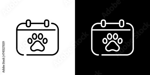 シンプルな動物病院のカレンダーアイコン