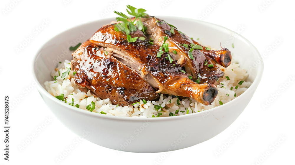 Roast chicken on isolated on transparent png background. Generative ai Roast chicken on isolated on transparent png background. Generative ai