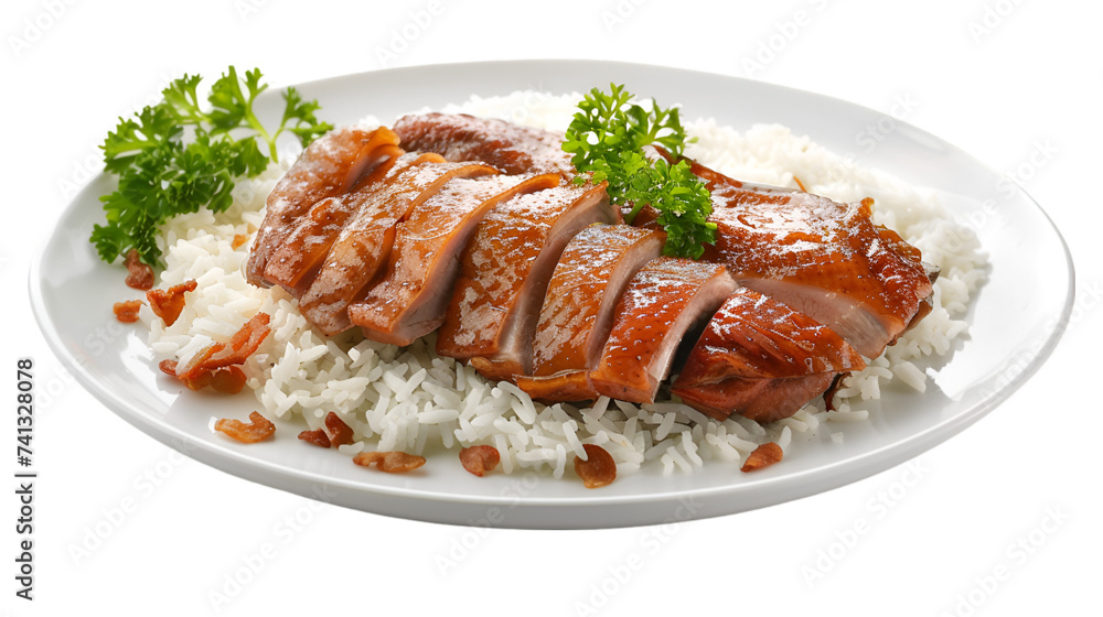 Roast chicken on isolated on transparent png background. Generative ai Roast chicken on isolated on transparent png background. Generative ai