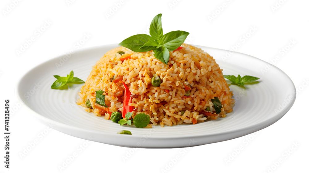 Fried rice on isolated on transparent png background. Generative ai Fried rice on isolated on transparent png background. Generative ai