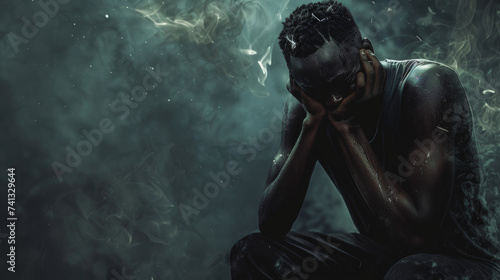 portrait of a depressive and sad black men © Andreas
